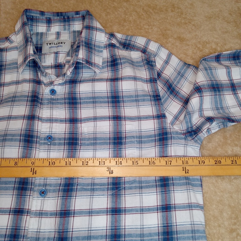 Twillory Men's Medium Long Sleeve Flannel Shirt Blue‎ - Picture 8 of 9